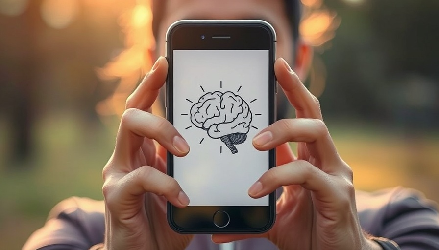AI companionship for emotional support illustrated on smartphone screen in nature