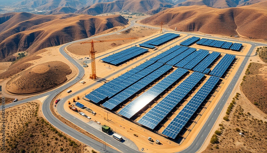 Aerial view of California solar battery capacity facility.