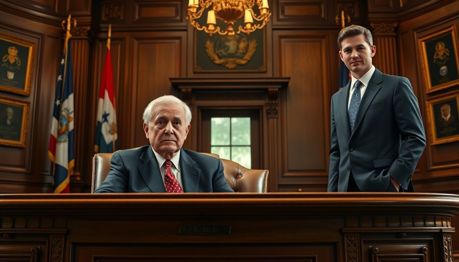 E.J. Antoni conspiracy theories image with two distinguished men in an ornate office.