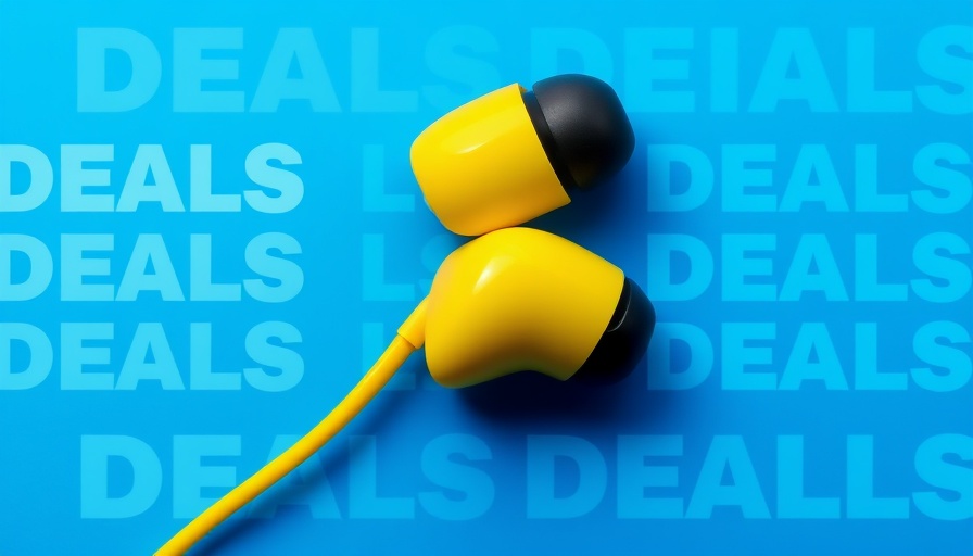 Nothing Ear (a) earbuds in vibrant yellow and black with deals background.