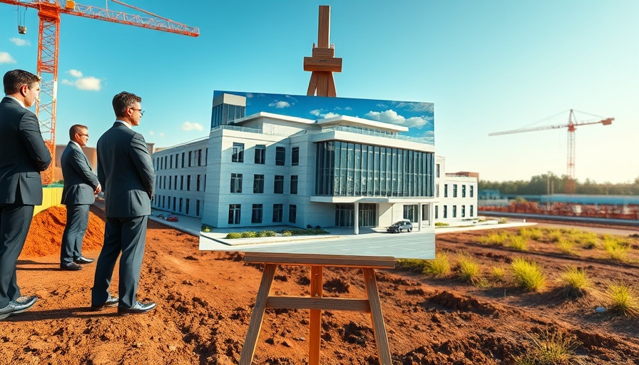 North Dakota State Hospital construction rendering at site.