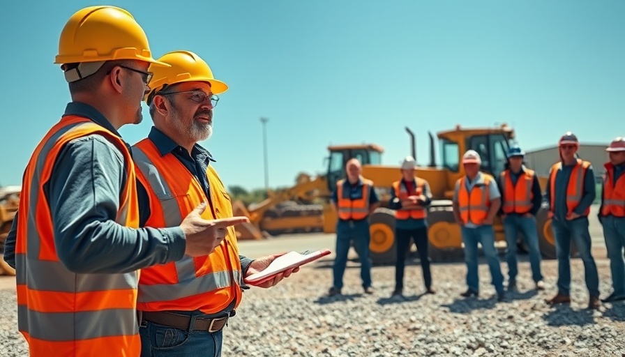 Construction worker leads discussion on site, 'who gets to be called a leader'.