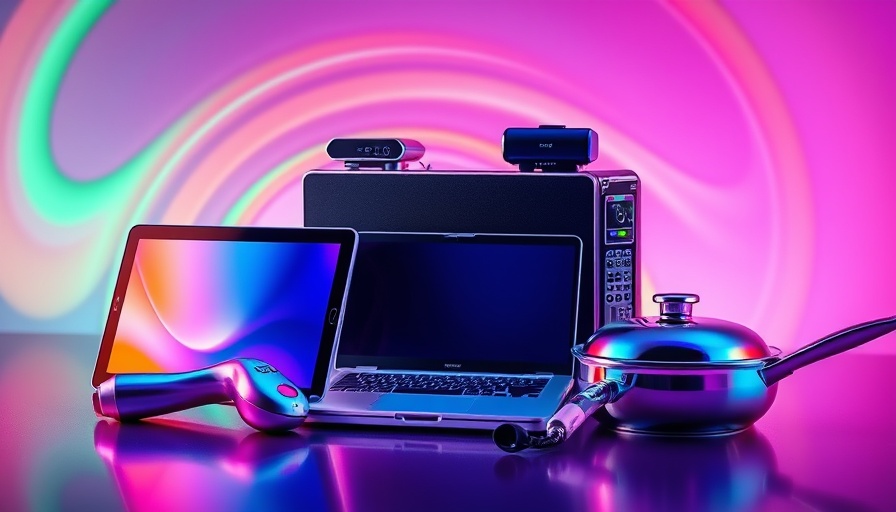 Vibrant display of tech gadgets for Labor Day tech sales 2025.