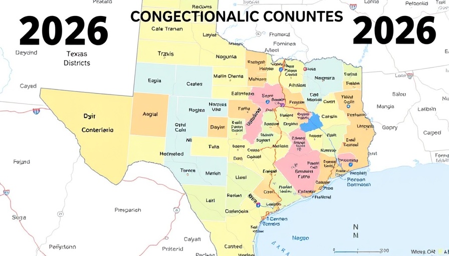 Map of Texas congressional districts for 2026 elections.