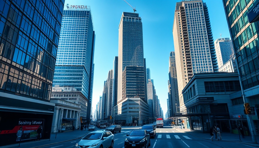 Urban cityscape symbolizing minor advancements in business.