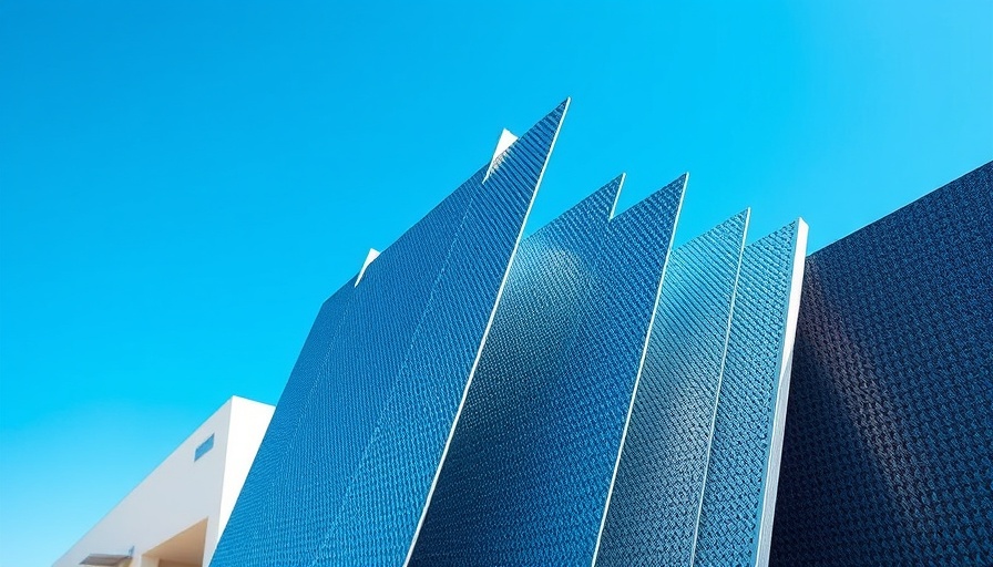 Perforated metal sheets in construction under a blue sky.