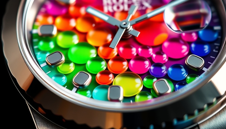Colorful Rolex Watch Revolution: vibrant artistic design watch face.