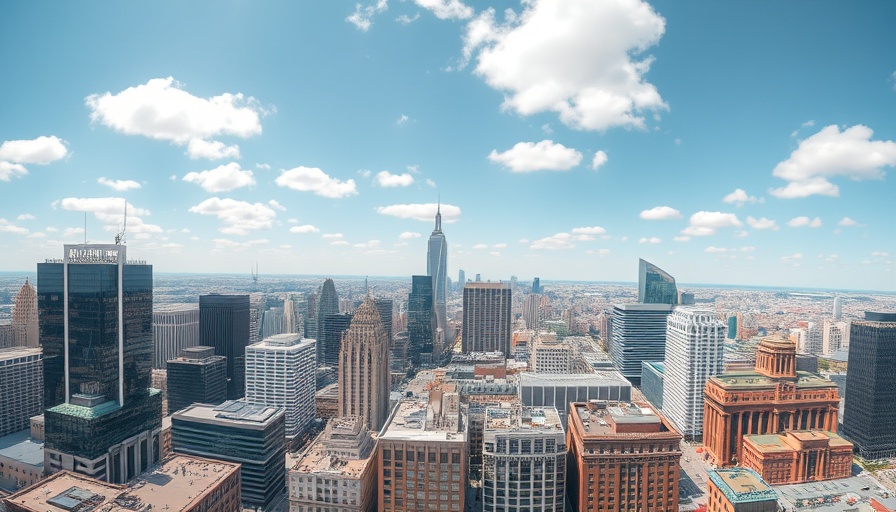 Urban skyline of Tarrant County highlighting health uninsured rates context, clear sky.