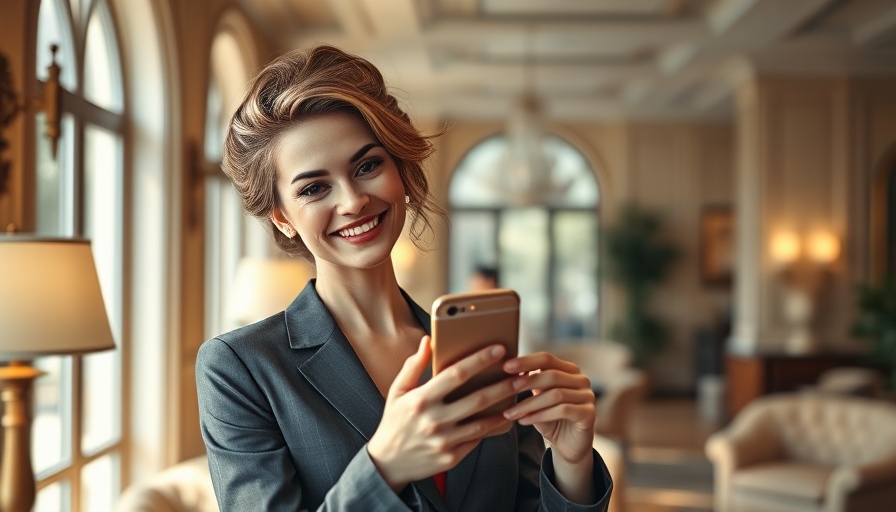 Elegant woman smiling, styled hair, luxurious interior.