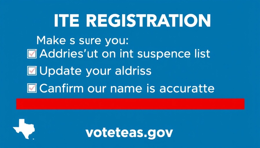 Texas election integrity agreements reminder poster with checklist.