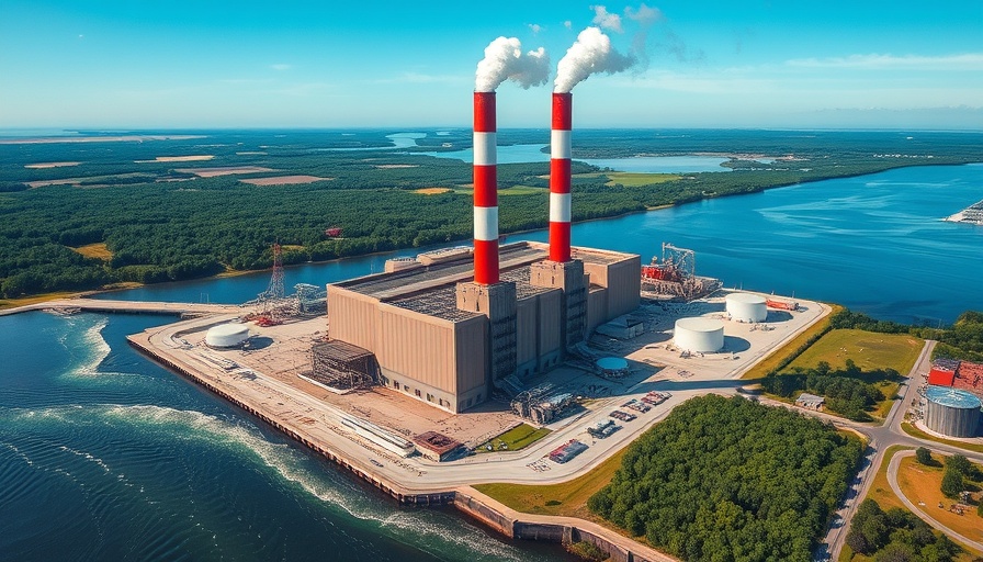 Aerial view of Long Island power plant amid contract dispute.