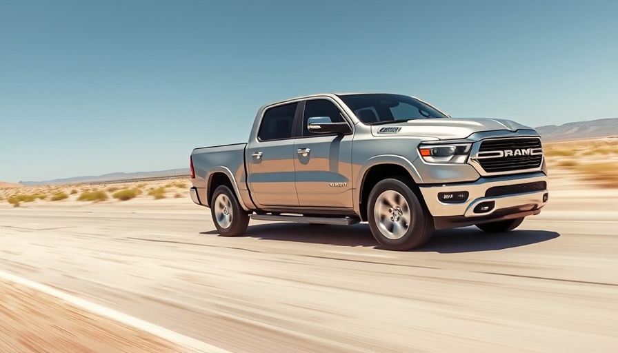 Sleek Ram 1500 REV range-extended truck driving on open road