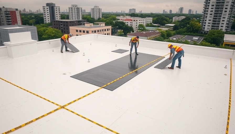 Roofing Good Deeds: Workers installing materials on a white roof.