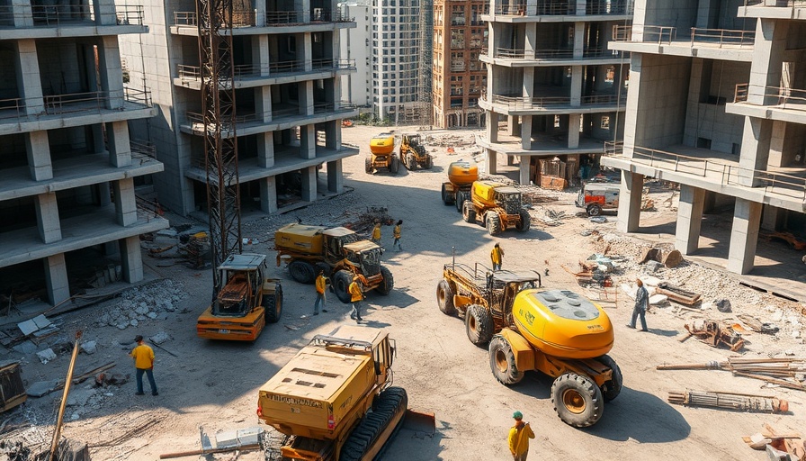 Construction site machinery operation amid low job openings