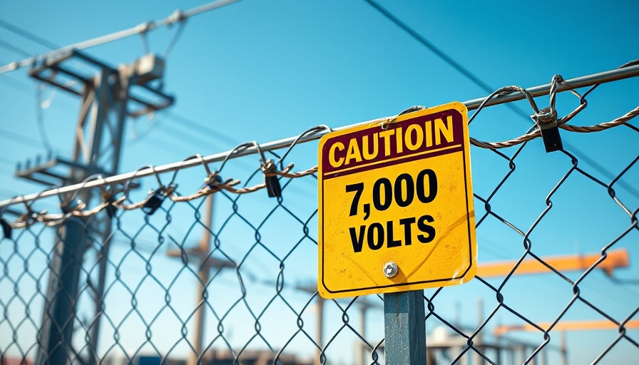 Electric fence warning at construction site security solutions.