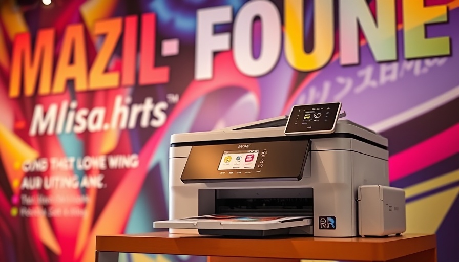 Best all-in-one printer with vibrant ink display and text background.