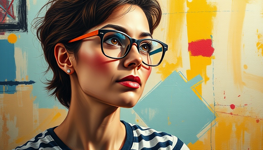 Vibrant portrait painting at Texas Vignette Art Fair
