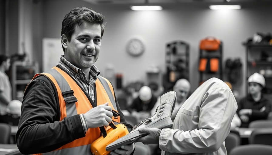 FallTech FT-Xpert safety training session with instructor holding gear.