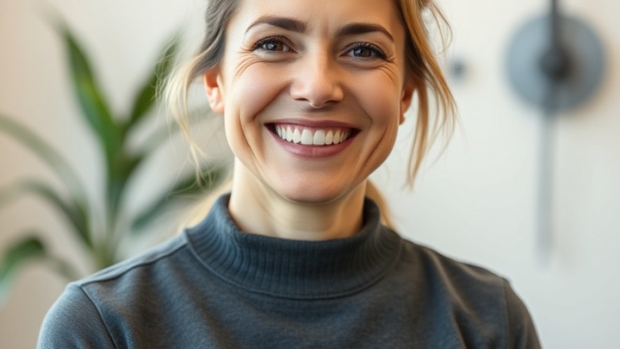 Smiling woman radiating happiness after successful physio treatment