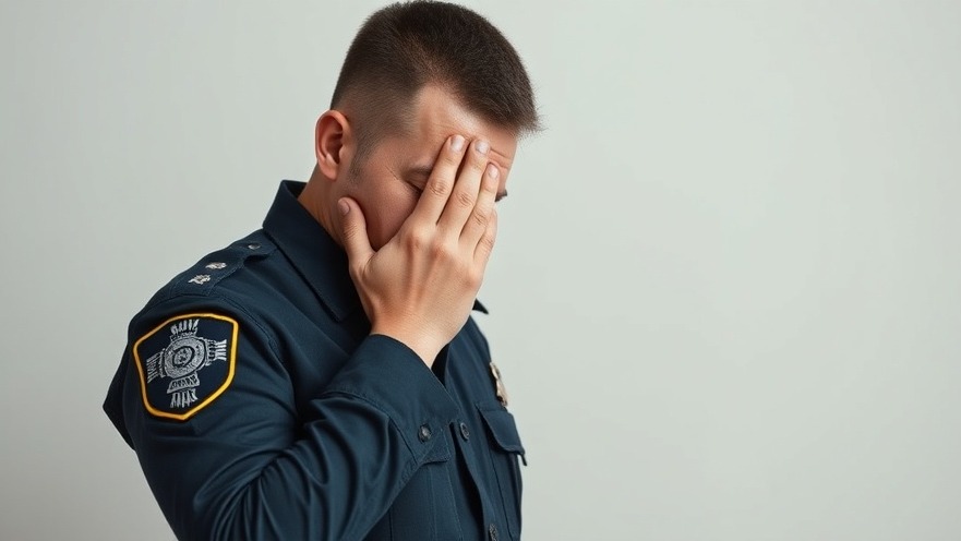 Frustrated man covering face, illustrating police training mistakes.