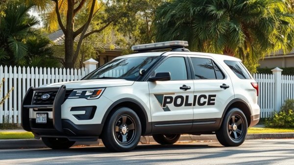 Police SUV related to genetic genealogy in police investigations.