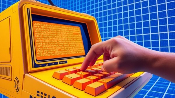 Retro digital art showcasing AI concept in a Tech setup.