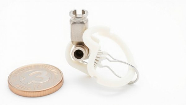 Adona Medical nitinol heart failure technology device with coin for scale.