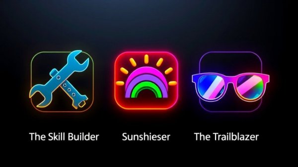 Colorful YouTube Recap Feature icons on dark background.