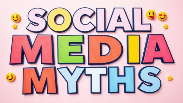 Colorful Instagram carousel post discussing social listening myths, featuring text and emojis.