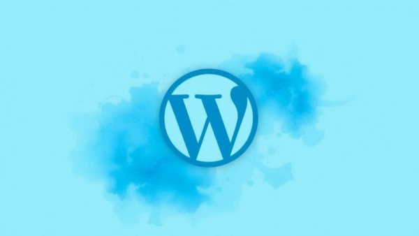 WordPress logo on blue background illustrating Internet Archive WordPress plugin benefits.