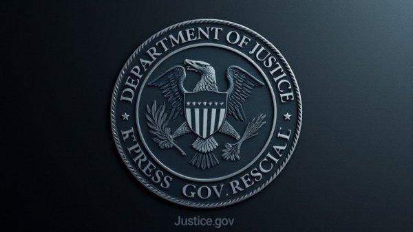 Department of Justice press release graphic highlighting serial kidnapper and rapist case.