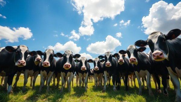 Curious Holstein cows in pasture representing FDA approval for New World screwworm treatment in cattle.