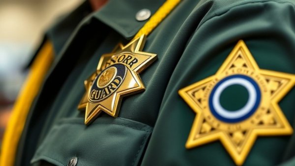 Close-up of sheriff's badge and patch from Kootenai County.