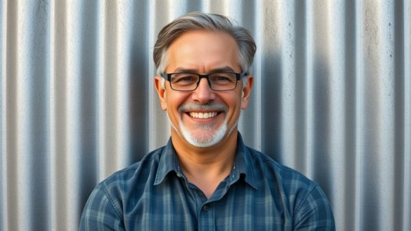 Mick Farrell AdvaMed Chair smiling against a textured wall.