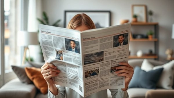 Person reading newspaper in cozy living room, December 2025 Core Update.