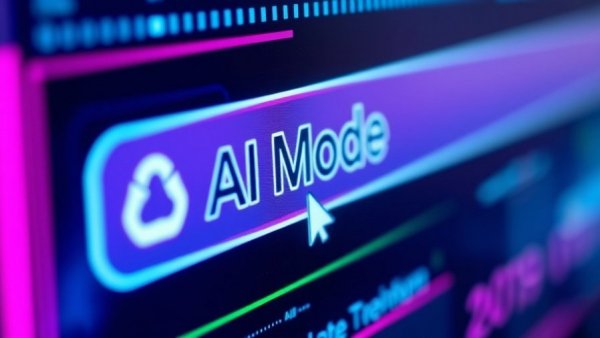 AI Mode button on screen with colorful gradient border.