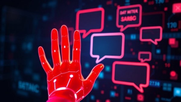 Abstract representation of browser extension data harvesting with digital hand.