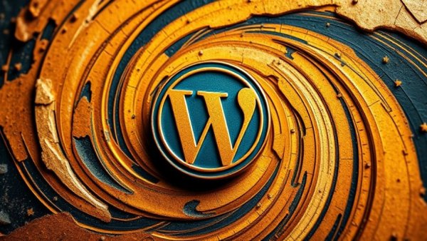Abstract WordPress security theme with logo, symbolizing plugin vulnerabilities.