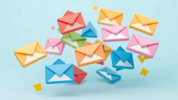 3D email icons illustrating email marketing challenges for vet clinics.