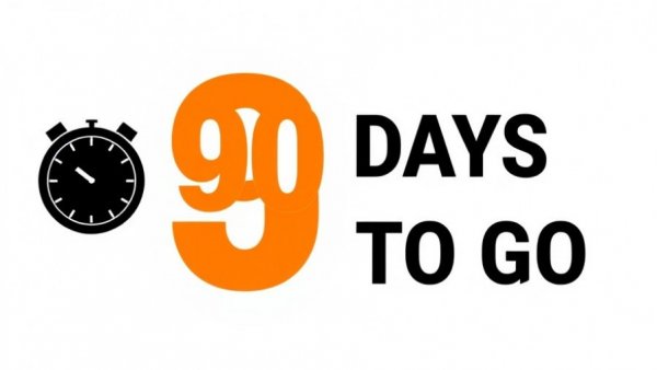 90 days countdown graphic for onboarding veterinary technicians.