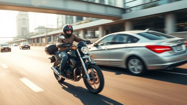 Highway scene showing vehicle dynamics and safety concerns.