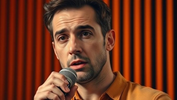 Speaker discussing medspa marketing, cinematic ambiance.