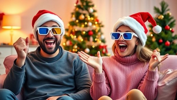 Emotionally Engaging Holiday Ads - Excited recipients enjoy Christmas moment.