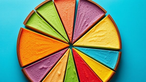 Colorful pie chart cake slices representing Brand and Performance Marketing.