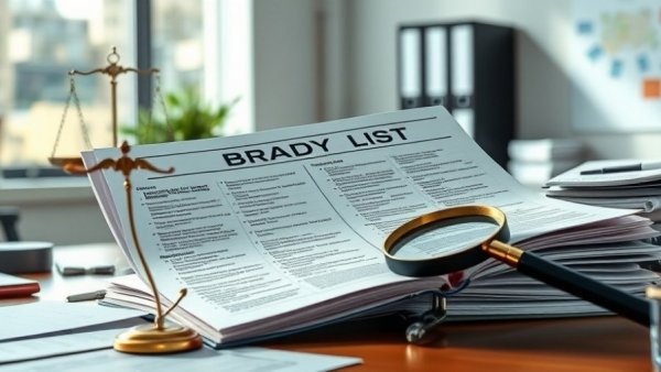 Illustration of Brady Lists and police accountability concept with documents.