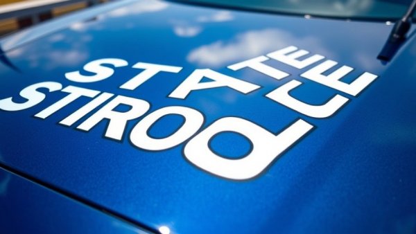 Oklahoma Highway Patrol recruitment vehicle with 'STATE TROOPER' text.