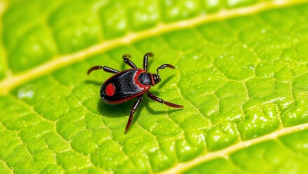 Tick on green leaf illustrating tick timing and prevention.