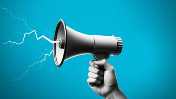 Megaphone digital cutout symbolizing Google Ads and ChatGPT Ads