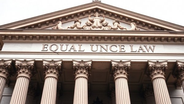 Homicide rate decline symbolized by courthouse facade with 'Equal Justice Under Law'.