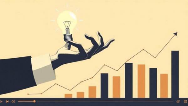 Creative hand holding lightbulb over chart, Google Analytics Reports for PPC Marketers.